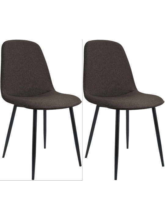 Lot de 2 chaises de salle à manger Maryam tissu, brun Lot de 2 chaises de salle à manger Maryam tissu, brun