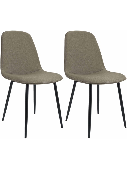 Lot de 2 chaises de salle à manger Maryam tissu, taupe Lot de 2 chaises de salle à manger Maryam tissu, taupe