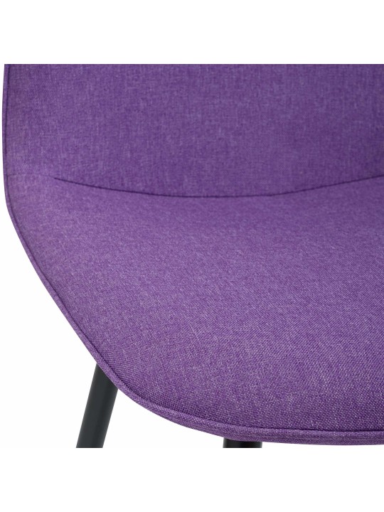 Lot de 2 chaises de salle à manger Maryam tissu, lilas