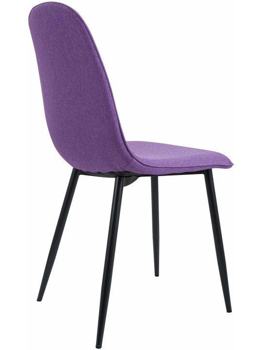 Lot de 2 chaises de salle à manger Maryam tissu, lilas