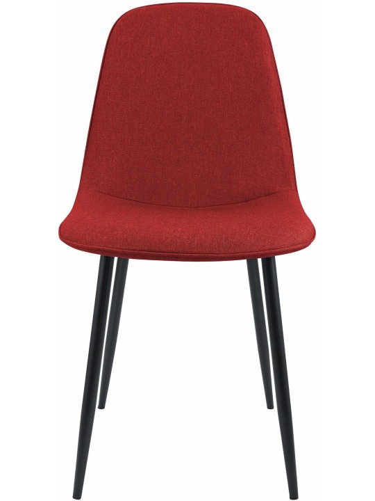 Lot de 2 chaises de salle à manger Maryam tissu, rouge Lot de 2 chaises de salle à manger Maryam tissu, rouge