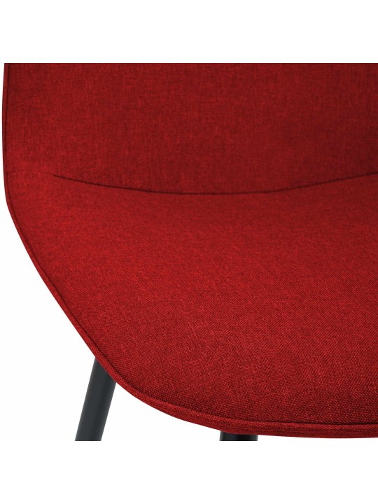 Lot de 2 chaises de salle à manger Maryam tissu, rouge Lot de 2 chaises de salle à manger Maryam tissu, rouge