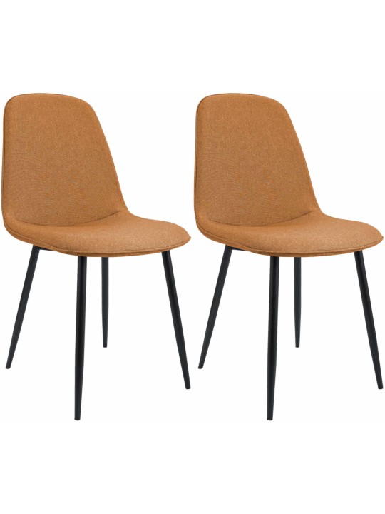 Lot de 2 chaises de salle à manger Maryam tissu, orange Lot de 2 chaises de salle à manger Maryam tissu, orange