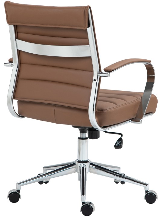 Chaise de bureau Oakland en cuir véritable, brun clair