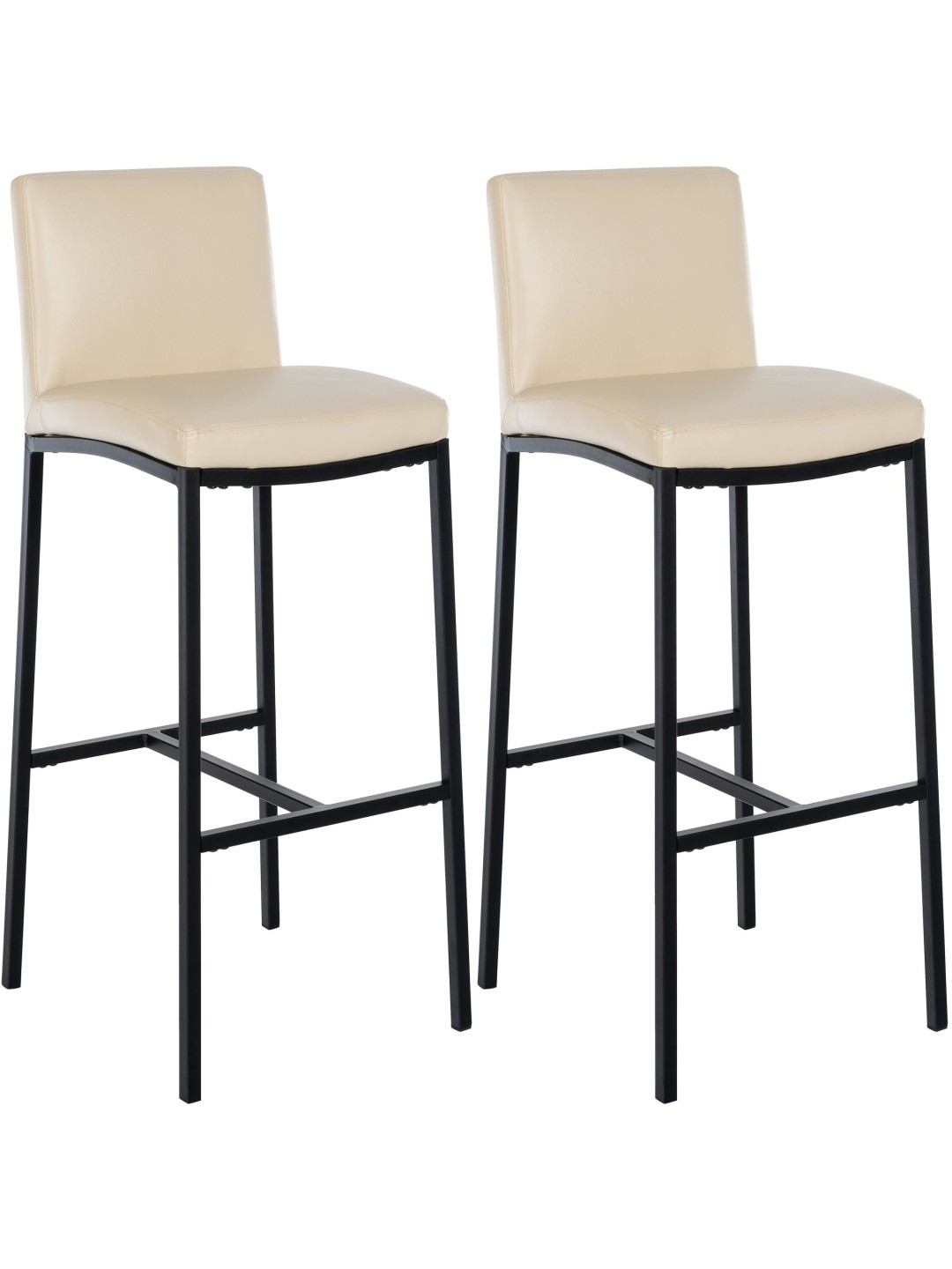 Lot de 2 tabourets de bar Freeport simili cuir B, crème