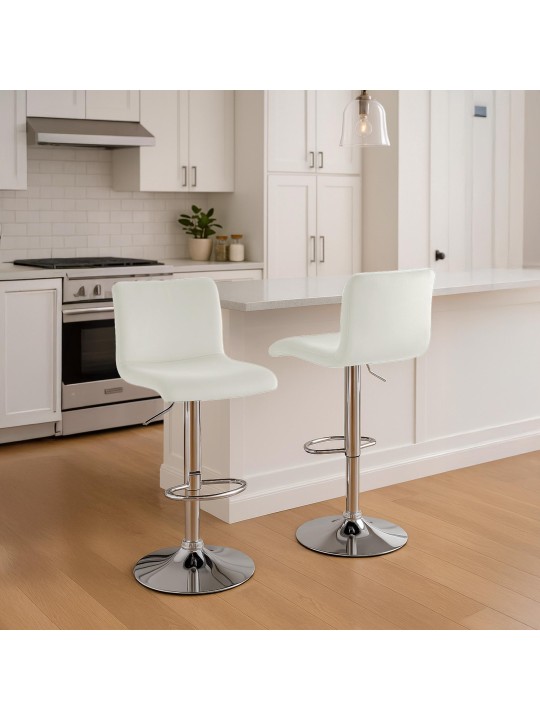 Tabouret de bar Hoover velours C, crème