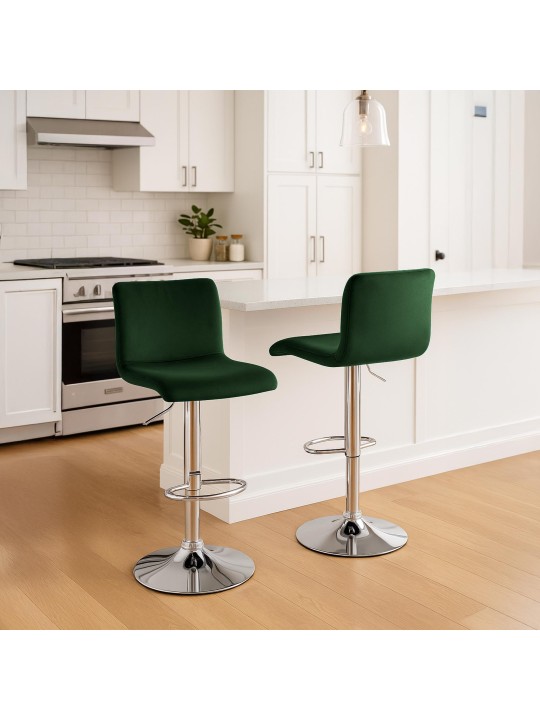 Tabouret de bar Hoover velours C, vert