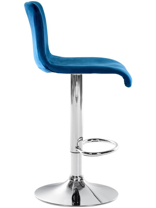 Tabouret de bar Hoover velours C, bleu