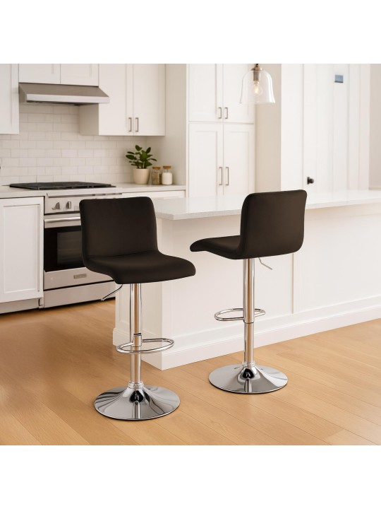Tabouret de bar Hoover velours C, brun