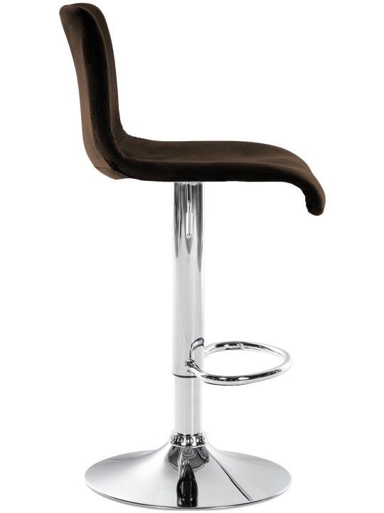 Tabouret de bar Hoover velours C, brun