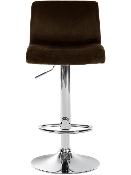 Tabouret de bar Hoover velours C, brun