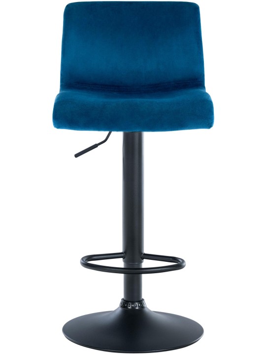 Tabouret de bar Hoover velours B, bleu