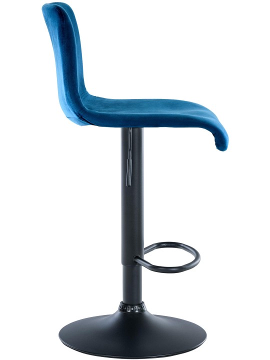 Tabouret de bar Hoover velours B, bleu