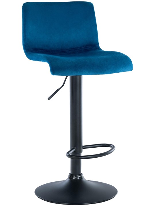 Tabouret de bar Hoover velours B, bleu