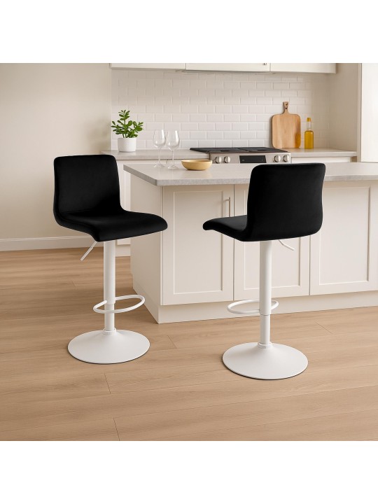 Tabouret de bar Hoover velours W, noir