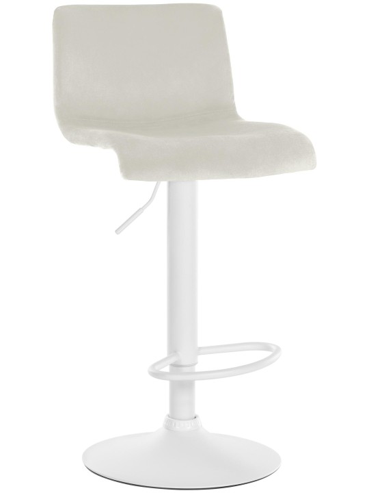 Tabouret de bar Hoover velours W, crème