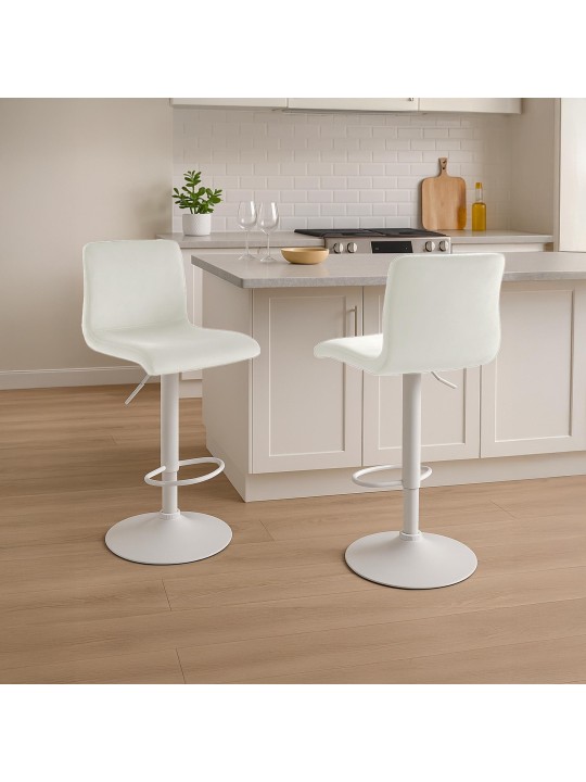 Tabouret de bar Hoover velours W, crème