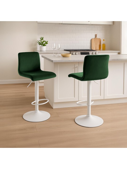 Tabouret de bar Hoover velours W, vert