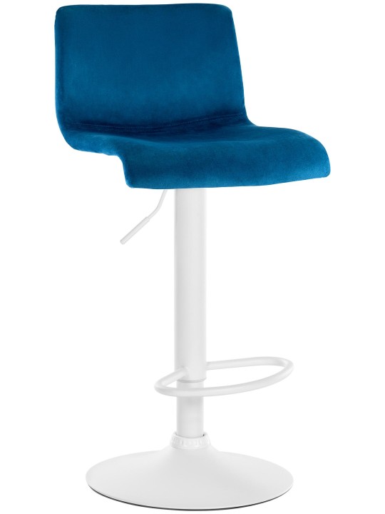 Tabouret de bar Hoover velours W, bleu