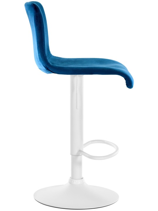 Tabouret de bar Hoover velours W, bleu