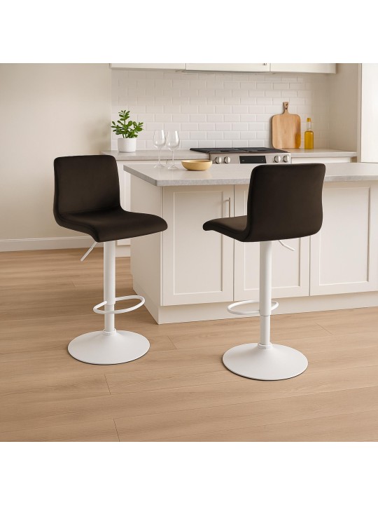 Tabouret de bar Hoover velours W, brun
