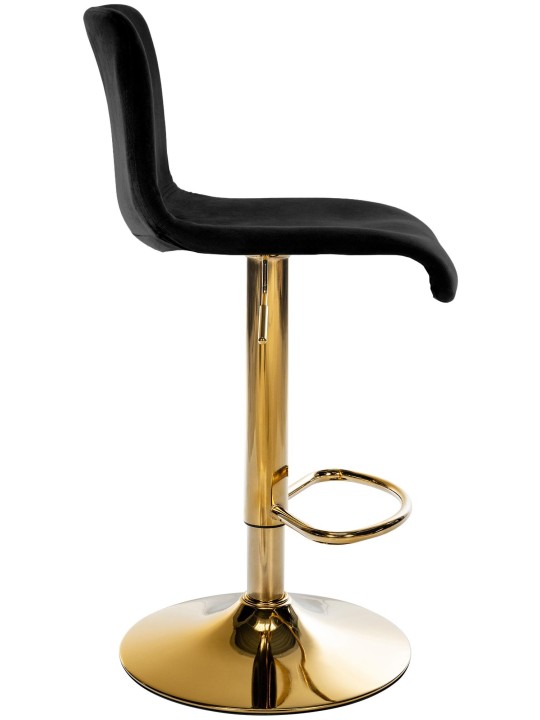 Tabouret de bar Hoover velours G, noir