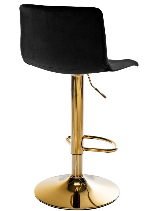 Tabouret de bar Hoover velours G, noir