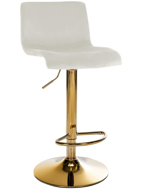Tabouret de bar Hoover velours G, crème