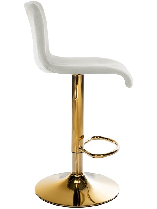 Tabouret de bar Hoover velours G, crème