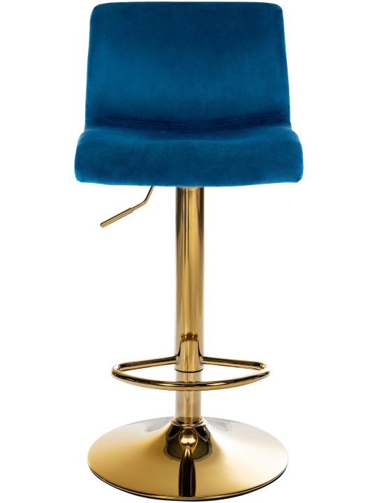 Tabouret de bar Hoover velours G, bleu
