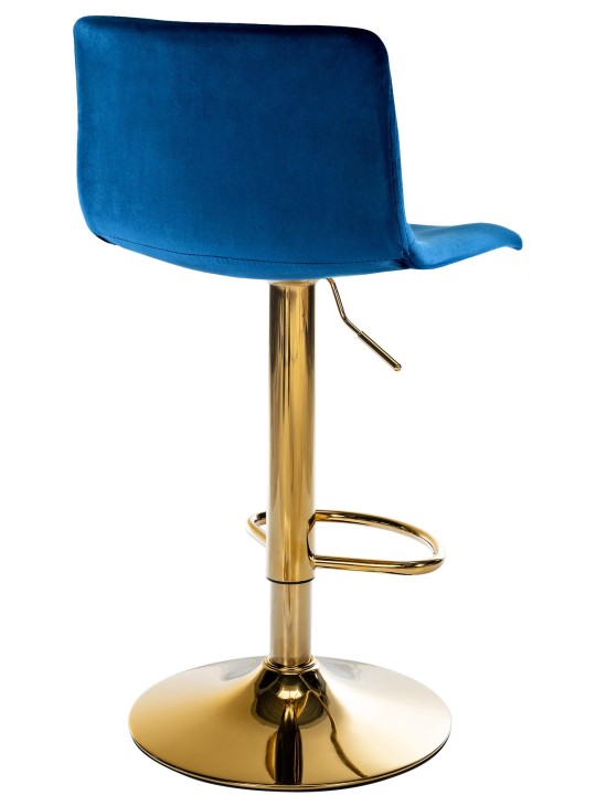 Tabouret de bar Hoover velours G, bleu