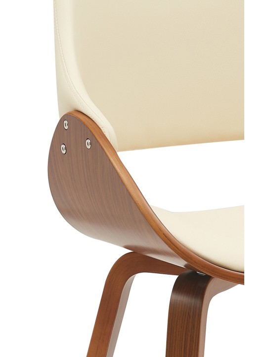 Lot de 2 chaises de salle à manger Vangale, noyer/crème