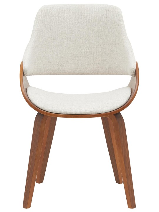 Lot de 2 chaises de salle à manger Vangale, noyer/crème