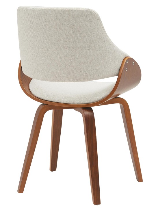 Lot de 2 chaises de salle à manger Vangale, noyer/crème