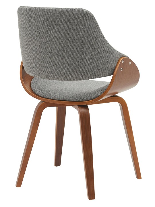 Lot de 2 chaises de salle à manger Vangale, noyer/gris foncé