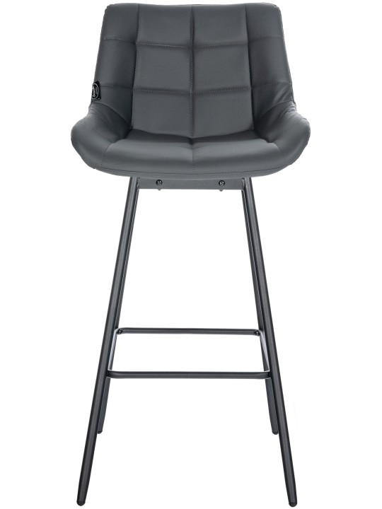 Ensemble de 4 tabourets de bar pivotants Weston simili cuir, gris