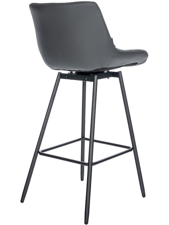 Ensemble de 4 tabourets de bar pivotants Weston simili cuir, gris