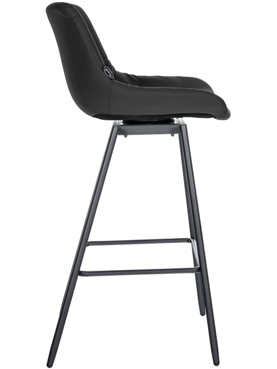 Ensemble de 4 tabourets de bar pivotants Weston simili cuir, noir