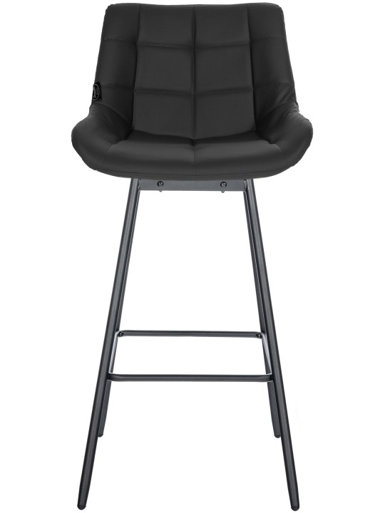 Ensemble de 4 tabourets de bar pivotants Weston simili cuir, noir