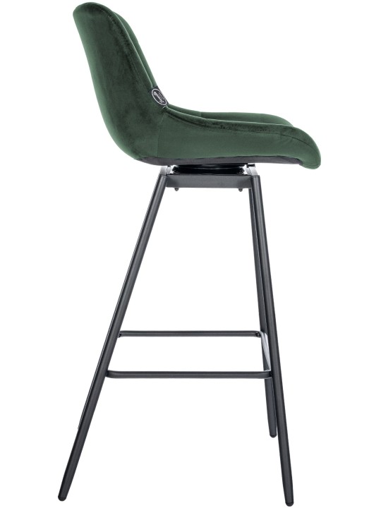 Ensemble de 4 tabourets de bar pivotants en velours Weston, vert foncé