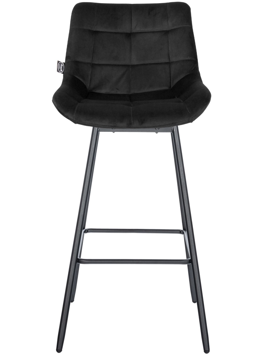 Ensemble de 4 tabourets de bar pivotants en velours Weston, noir