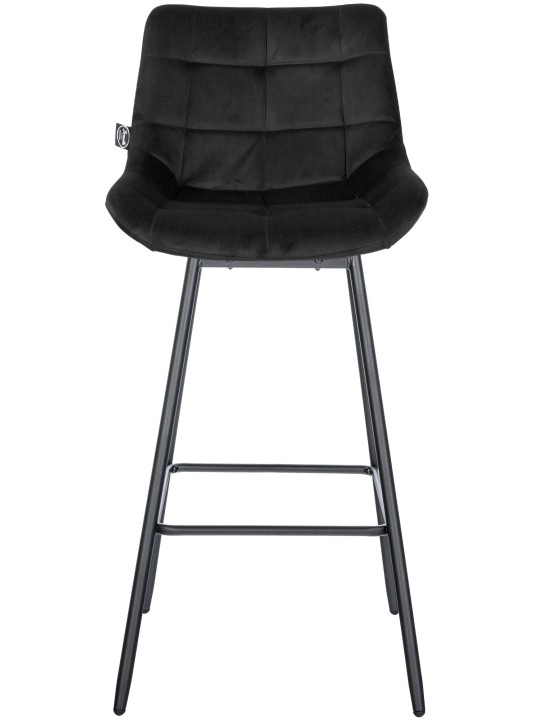 Ensemble de 4 tabourets de bar pivotants en velours Weston, noir