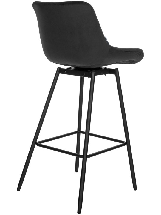 Ensemble de 4 tabourets de bar pivotants en velours Weston, noir