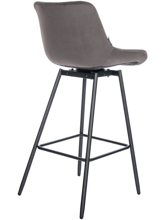 Ensemble de 4 tabourets de bar pivotants en velours Weston, gris