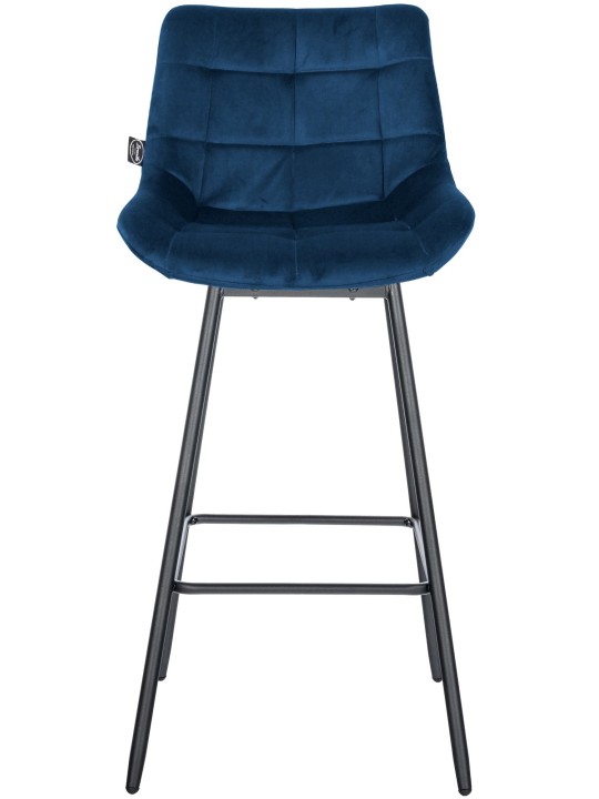 Ensemble de 4 tabourets de bar pivotants en velours Weston, bleu
