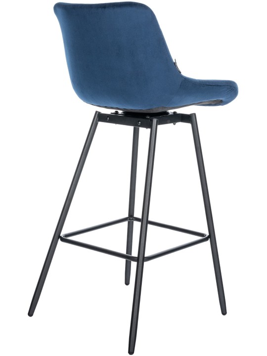 Ensemble de 4 tabourets de bar pivotants en velours Weston, bleu
