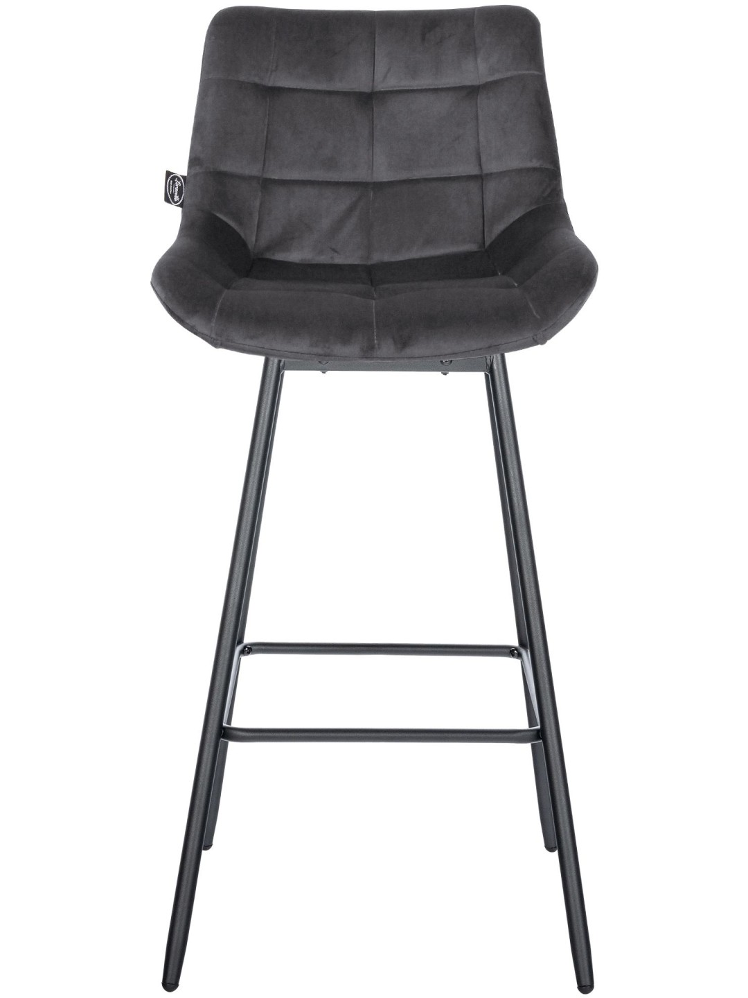 Ensemble de 4 tabourets de bar pivotants en velours Weston, gris foncé