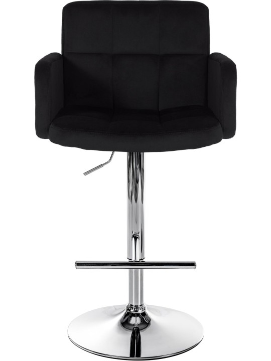 Lot de 2 tabourets de bar Los Angeles velours chrome, noir