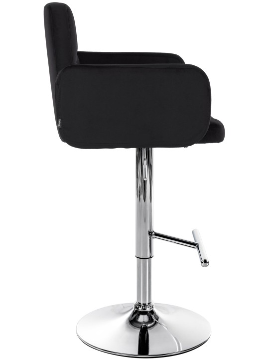 Lot de 2 tabourets de bar Los Angeles velours chrome, noir