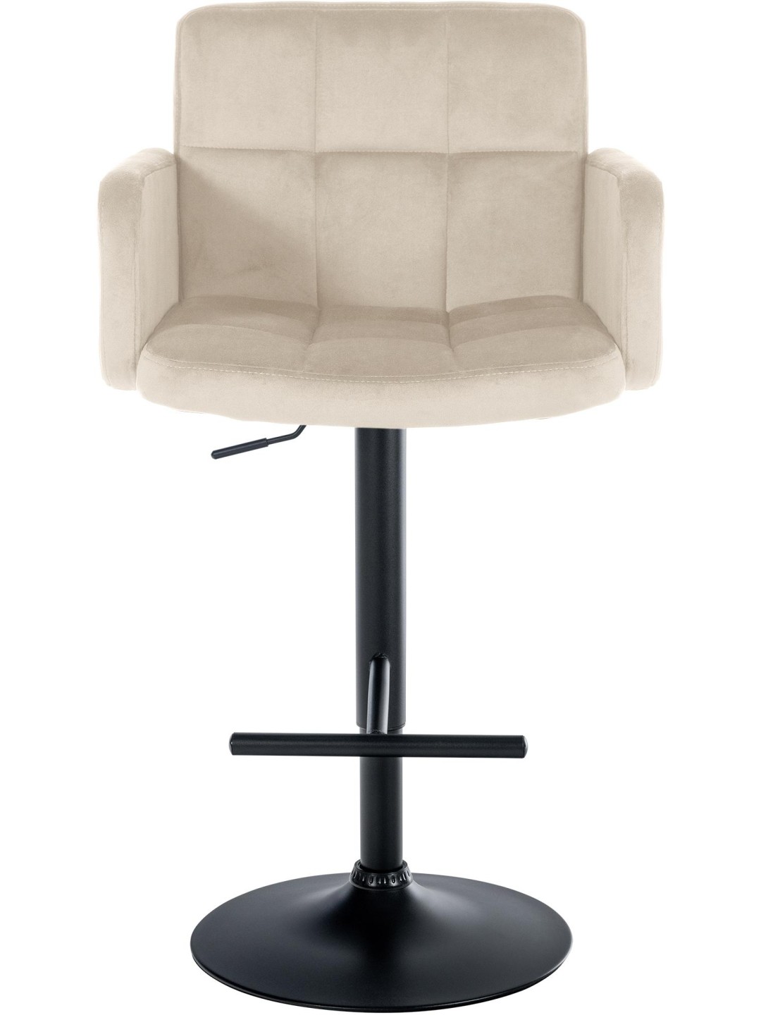 Lot de 2 tabourets de bar Los Angeles velours, crème